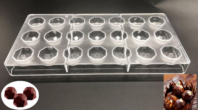 KOOTIPS Candy Making Mold, Diamond Clear Polycarbonate Chocolate Mold Jelly Candy Making Mold 21-Piece Tray (Football candy mold) - Image 1